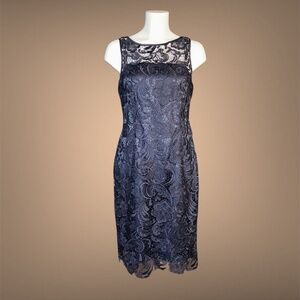 Women's Adrianna Papell Midnight Blue Lace Cocktail Dress, Size 8